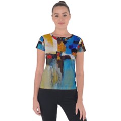 Abstract Short Sleeve Sports Top 