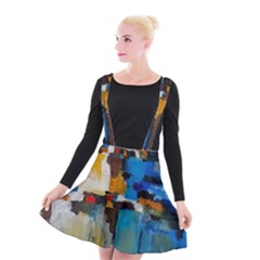 Abstract Suspender Skater Skirt