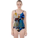 Abstract Cut Out Top Tankini Set View1