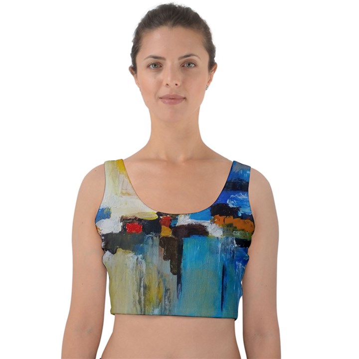 Abstract Velvet Crop Top