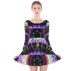 Social Media Rave Apparel Long Sleeve Velvet Skater Dress by TheExistenceOfNeon2018