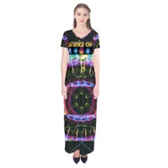 The Existence Of Neon Short Sleeve Maxi Dress by TheExistenceOfNeon2018