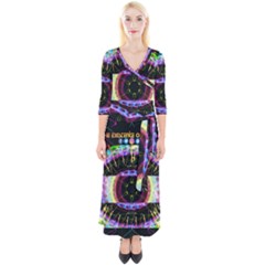 The Existence Of Neon Quarter Sleeve Wrap Maxi Dress by TheExistenceOfNeon2018