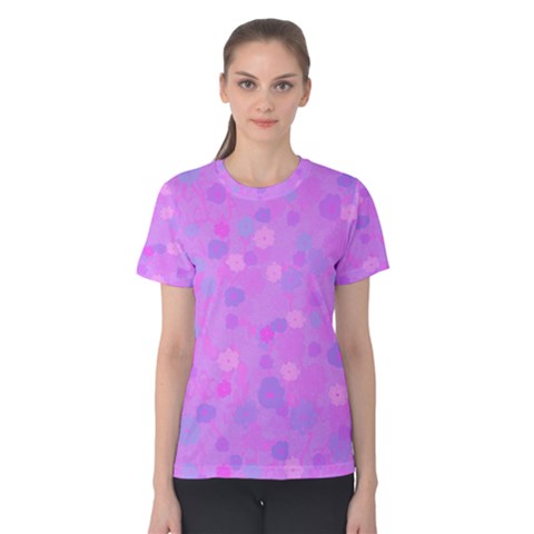 1dsignro Pink Flora Women s Cotton Tee by 1dsignmovesu