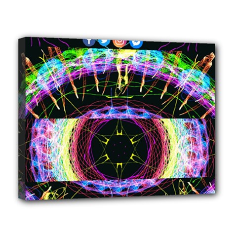 Crowned Existence Of Neon Canvas 14  X 11  (stretched)