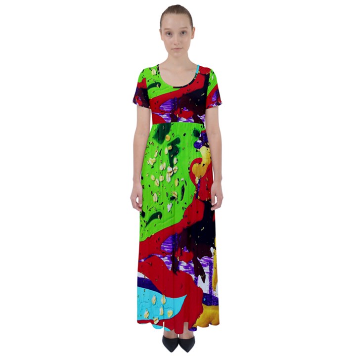 Untitled Island 4 High Waist Short Sleeve Maxi Dress