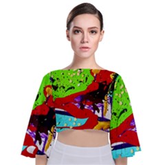 Untitled Island 4 Tie Back Butterfly Sleeve Chiffon Top