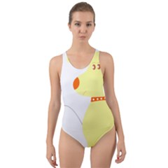 Mutt Dog Animal Domestic Vector Cut-out Back One Piece Swimsuit