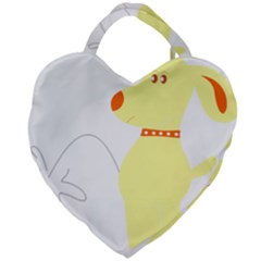 Mutt Dog Animal Domestic Vector Giant Heart Shaped Tote