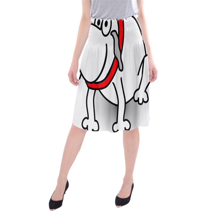 Dog Animal Pet Grin Sit Happy Midi Beach Skirt