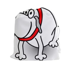 Dog Animal Pet Grin Sit Happy Drawstring Pouches (xxl) by Nexatart