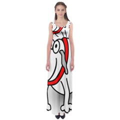 Dog Animal Pet Grin Sit Happy Empire Waist Maxi Dress by Nexatart