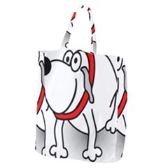 Dog Animal Pet Grin Sit Happy Giant Grocery Zipper Tote