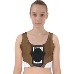 Bear Brown Set Paw Isolated Icon Velvet Racer Back Crop Top