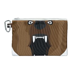 Bear Brown Set Paw Isolated Icon Canvas Cosmetic Bag (large)