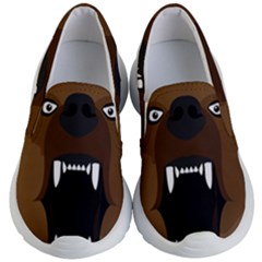 Bear Brown Set Paw Isolated Icon Kid s Lightweight Slip Ons