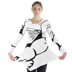 Dog Leash Lead Running Animal Long Sleeve Tunic  by Nexatart