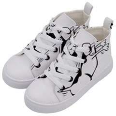 Dog Leash Lead Running Animal Kid s Mid-top Canvas Sneakers