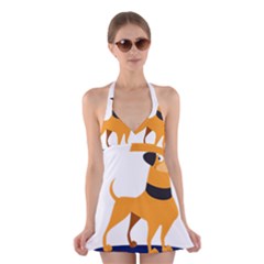 Stub Illustration Cute Animal Dog Halter Dress Swimsuit  by Nexatart