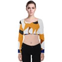 Stub Illustration Cute Animal Dog Velvet Crop Top View1