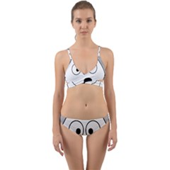 Animal Cartoon Colour Dog Wrap Around Bikini Set by Nexatart