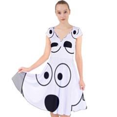 Animal Cartoon Colour Dog Cap Sleeve Front Wrap Midi Dress by Nexatart