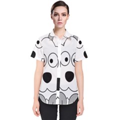 Animal Cartoon Colour Dog Women s Short Sleeve Shirt