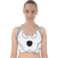 Animal Cartoon Colour Dog Velvet Racer Back Crop Top