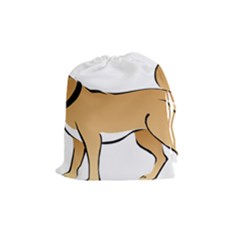 Dog Brown Pet Animal Tail Eskimo Drawstring Pouches (medium)  by Nexatart