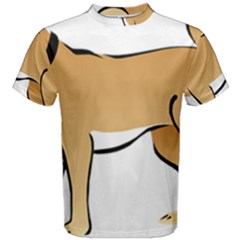 Dog Brown Pet Animal Tail Eskimo Men s Cotton Tee by Nexatart