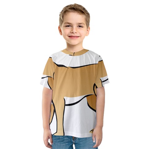 Dog Brown Pet Animal Tail Eskimo Kids  Sport Mesh Tee by Nexatart