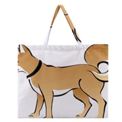 Dog Brown Pet Animal Tail Eskimo Zipper Large Tote Bag by Nexatart