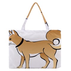 Dog Brown Pet Animal Tail Eskimo Zipper Medium Tote Bag by Nexatart