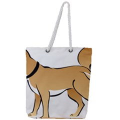 Dog Brown Pet Animal Tail Eskimo Full Print Rope Handle Tote (large) by Nexatart