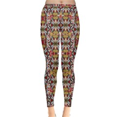 Rose Buds And Floral Decorative Inside Out Leggings by pepitasart