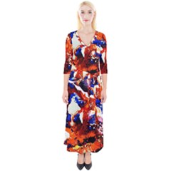 Smashed Butterfly 1 Quarter Sleeve Wrap Maxi Dress