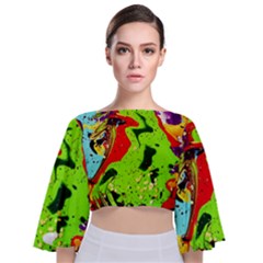 Untitled Island 3 Tie Back Butterfly Sleeve Chiffon Top