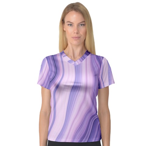 Marbled Ultra Violet V-neck Sport Mesh Tee by NouveauDesign