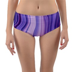 Marbled Ultra Violet Reversible Mid-waist Bikini Bottoms by NouveauDesign