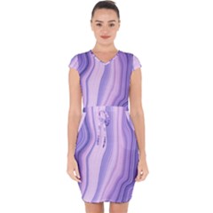 Marbled Ultra Violet Capsleeve Drawstring Dress  by NouveauDesign