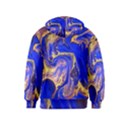 blue gold marbled Kids  Zipper Hoodie View2