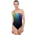 Colorful Space Rainbow Stars Classic One Shoulder Swimsuit Clone View1