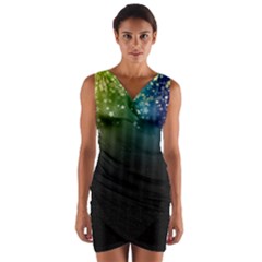 Colorful Space Rainbow Stars Wrap Front Bodycon Dress Clone