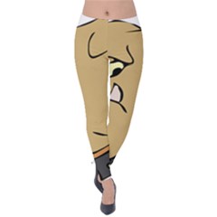 Bulldog Dog Head Canine Pet Velvet Leggings by Nexatart