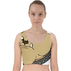 Bulldog Dog Head Canine Pet Velvet Racer Back Crop Top by Nexatart