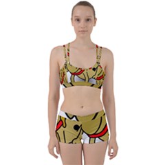 Dog Brown Spots Black Cartoon Women s Sports Set by Nexatart