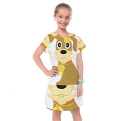 Dog Doggie Bone Dog Collar Cub Kids  Drop Waist Dress by Nexatart