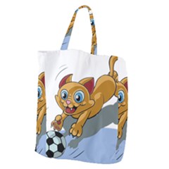 Cat Ball Play Funny Game Playing Giant Grocery Zipper Tote by Nexatart