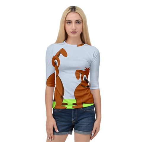 Animals Dogs Mutts Dog Pets Quarter Sleeve Raglan Tee by Nexatart