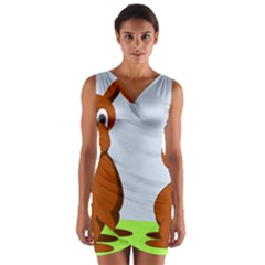 Animals Dogs Mutts Dog Pets Wrap Front Bodycon Dress by Nexatart